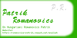 patrik romanovics business card